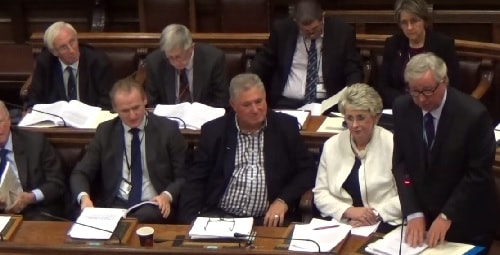 Councillor Jeff Green asks a question about a letter from UNISON at the Wirral Council meeting on the 12th October 2015