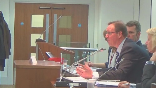 Councillor Phil Davies chairing a meeting of the Liverpool City Region Combined Authority earlier this year