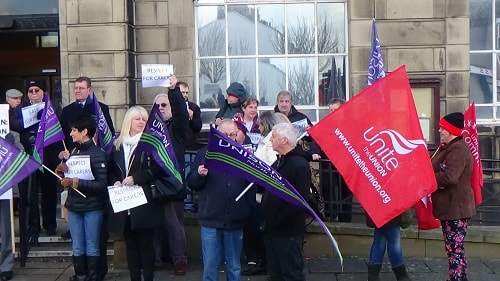 Protest outside Wallasey Town Hall against closure of Girtrell Court 22nd February 2016 photo 3 of 5 thumbnail