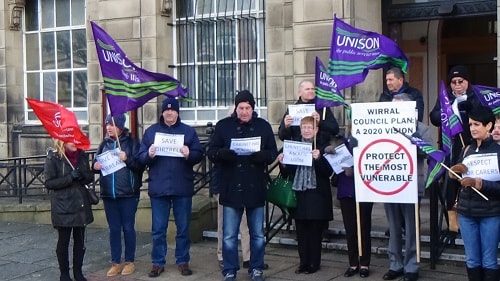 Protest outside Wallasey Town Hall against closure of Girtrell Court 22nd February 2016 photo 5 of 5 thumbnail