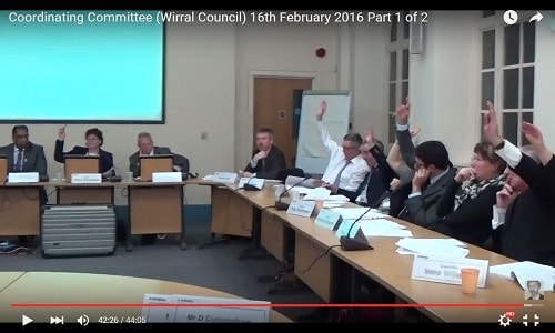 Cllr Moira McLaughlin voting against Girtrell Court motion at Coordinating Committee 16th February 2016 thumbnail