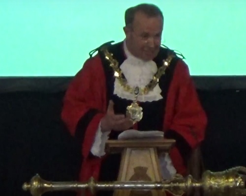 Mayor Cllr Pat Hackett at the Annual Council meeting of Wirral Council 16th May 2016