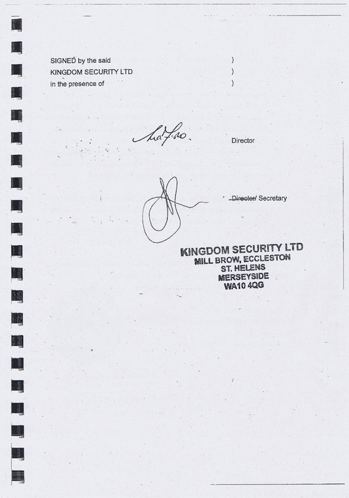 Wirral Council litter enforcement contract Kingdom Security Ltd cover agreement page 3