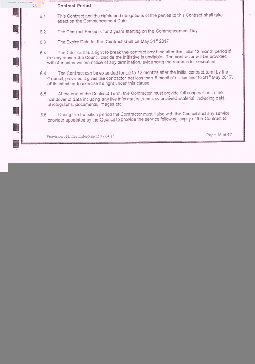 Wirral Council litter enforcement contract Kingdom Security Ltd contract page 15 of 47