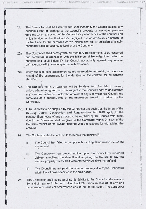 Wirral Council litter enforcement contract Kingdom Security Ltd contract terms and conditions page 7 of 13