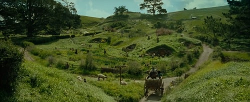 The Shire in the Lord of the Rings as imagined in the film