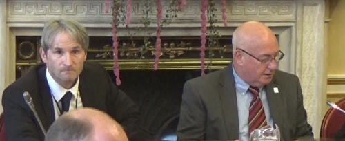 Constitutional Issues Committee (Liverpool City Council) 9th May 2017 left Chris Walsh right Cllr Alan Dean
