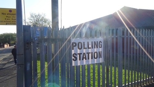 Holy Cross primary school Bidston polling station Bidston St James 4th May 2017 resized