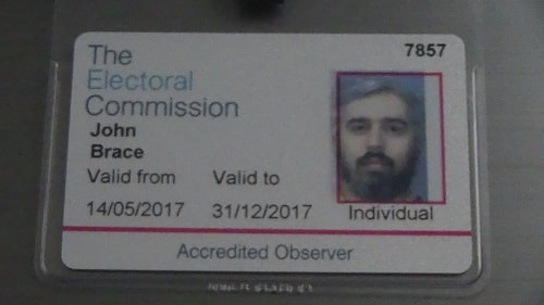 Accredited Observer John Brace Electoral Commission 2017 7857