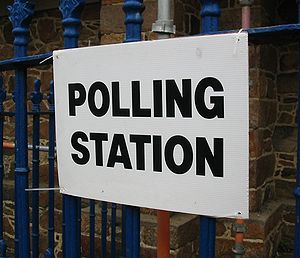sign reading Polling Station