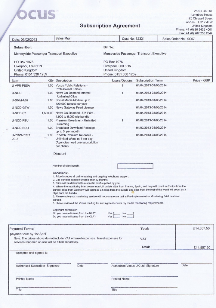 Merseytravel Vocus subscription agreement 2013 £14857.50 page 2 of 2