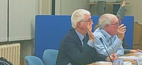 Cabinet 17th December 2014 vote on Lyndale School closure L to R Cllr Tony Smith (Cabinet Member for Education), Cllr George Davies, Cllr Ann McLachlan