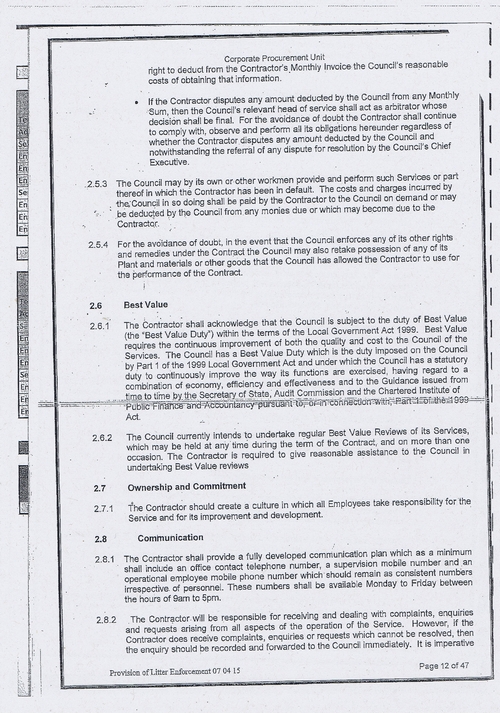 Wirral Council litter enforcement contract Kingdom Security Ltd contract page 12 of 47
