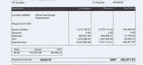 69 Dawnus Construction Holdings Ltd Wirral Dock Bridge Replacement £495877.87