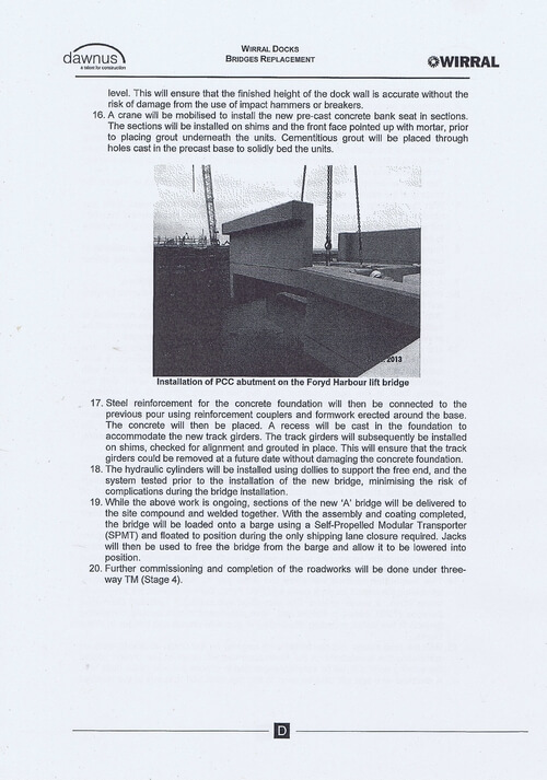 Wirral Borough Council Dawnus Construction Holdings Ltd Wirral Dock Bridges Replacement contract page 102 of 147