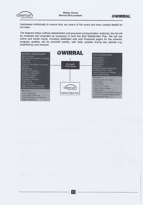 Wirral Borough Council Dawnus Construction Holdings Ltd Wirral Dock Bridges Replacement contract page 104 of 147