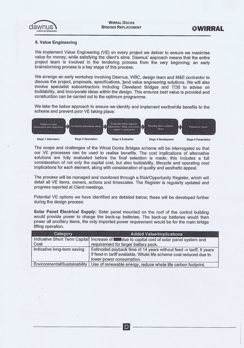 Wirral Borough Council Dawnus Construction Holdings Ltd Wirral Dock Bridges Replacement contract page 112 of 147