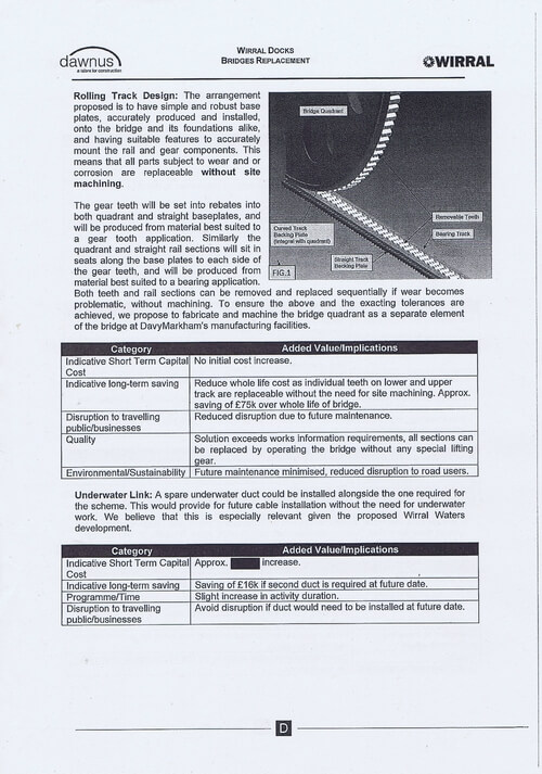 Wirral Borough Council Dawnus Construction Holdings Ltd Wirral Dock Bridges Replacement contract page 113 of 147