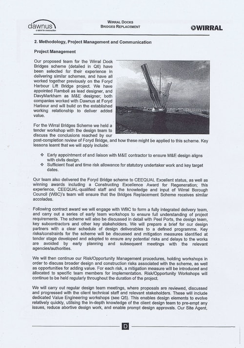 Wirral Borough Council Dawnus Construction Holdings Ltd Wirral Dock Bridges Replacement contract page 94 of 147