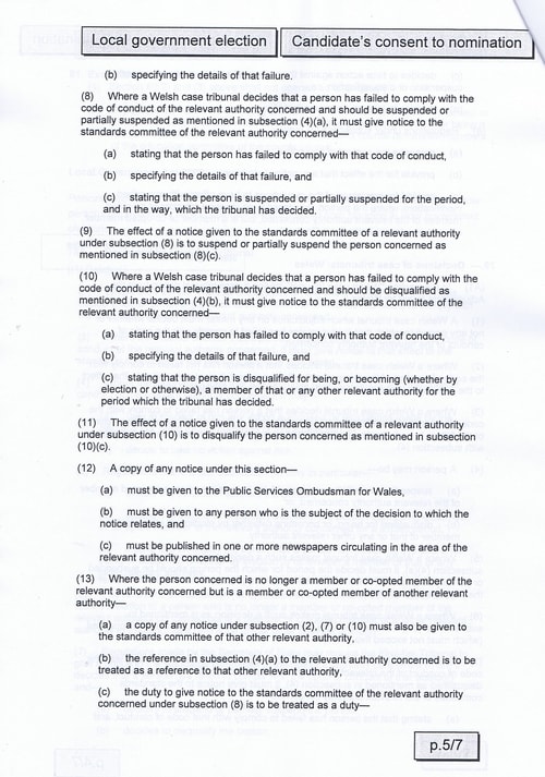 Page 7 Upton byelection Wirral Council Sellman candidates consent to nomination