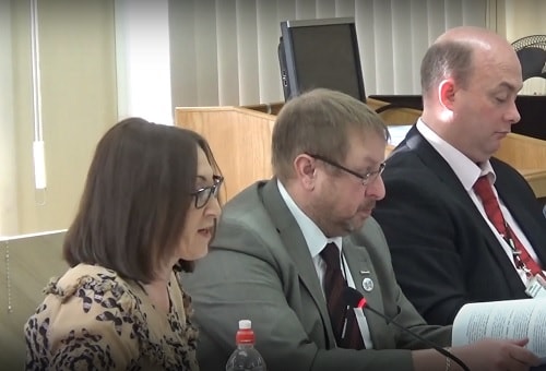 Cllr Janette Williamson (left) addressing Wirral Council’s Cabinet about the 2019-20 Budget 18th February 2019