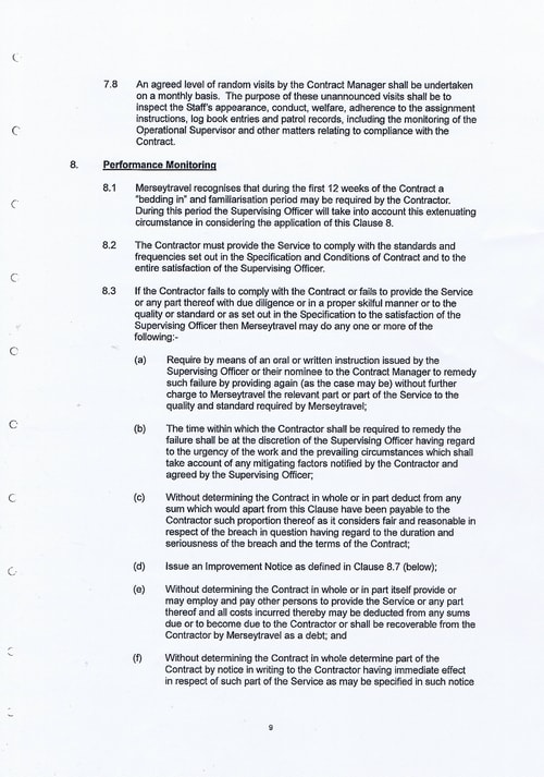 Merseytravel Carlisle Security Services Limited contract Page 17 of 33