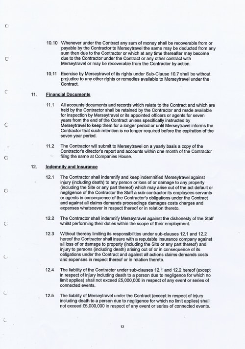 Merseytravel Carlisle Security Services Limited contract Page 20 of 33