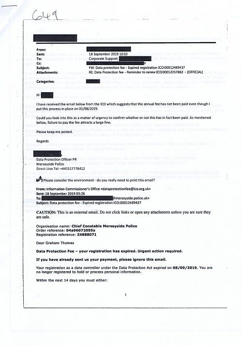 Merseyside Police ICO email page 1 of 2