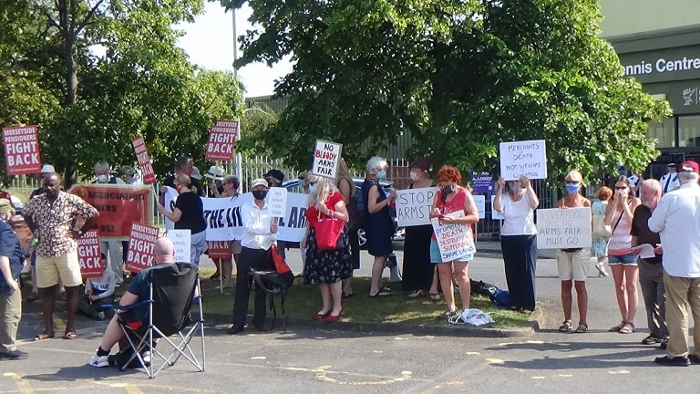 Protest outside Liverpool Tennis Centre, Wavertree 21st July 2021